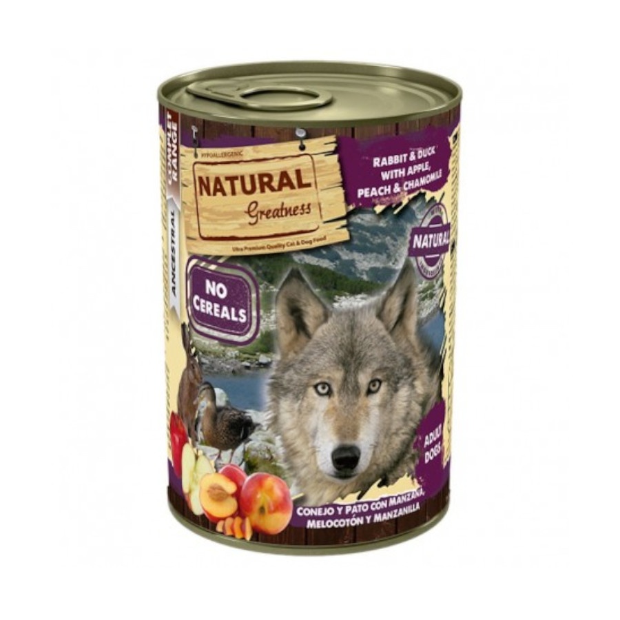 Natural Greatness Conejo Y Pato Lata Para Perros - 400g 