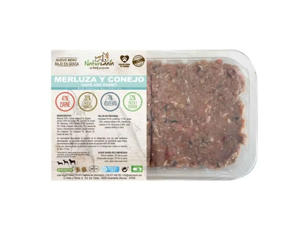Naturcanin Barf Menu De Merluza y Conejo - 1kg