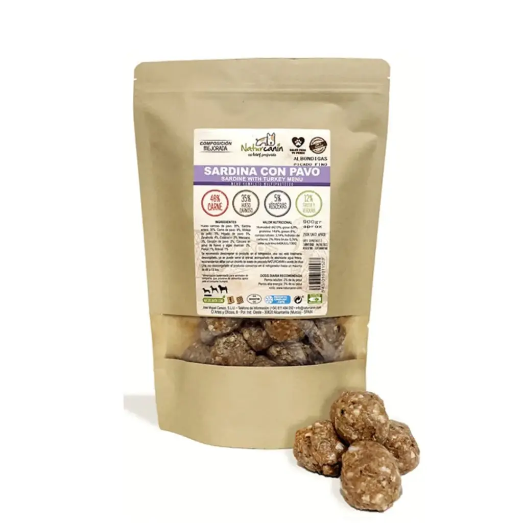 Naturcanin Albondigas Sardina Con Pavo - 900g