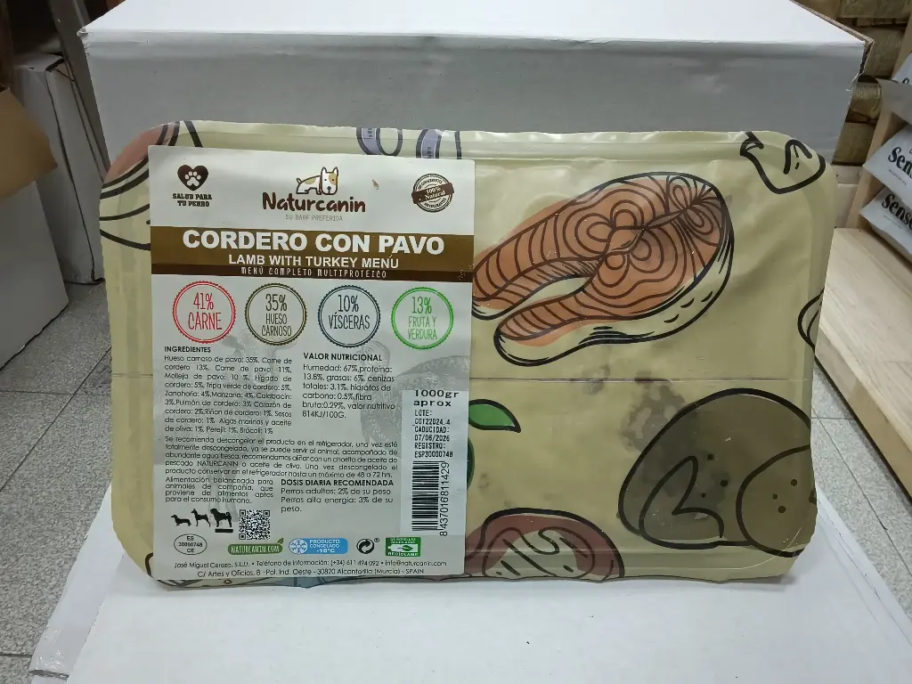 Naturcanin Barf Menu Cordero con Pavo - 1kg
