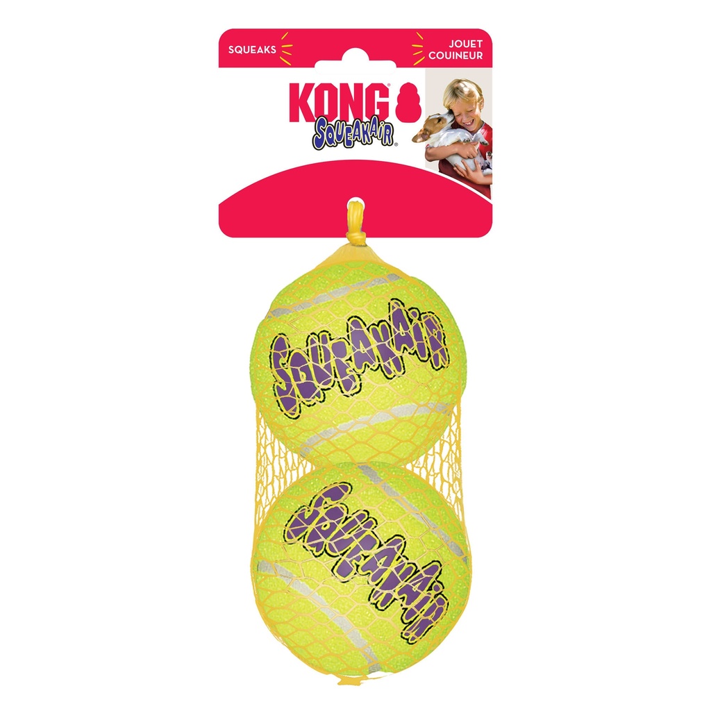 SqueakAir AST1 Dog Toy, L, Squeaker, Ball, Yellow, 2PK