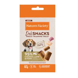 Nature's Variety DeliSnacks Pollo, Cordero y Cerdo 50g