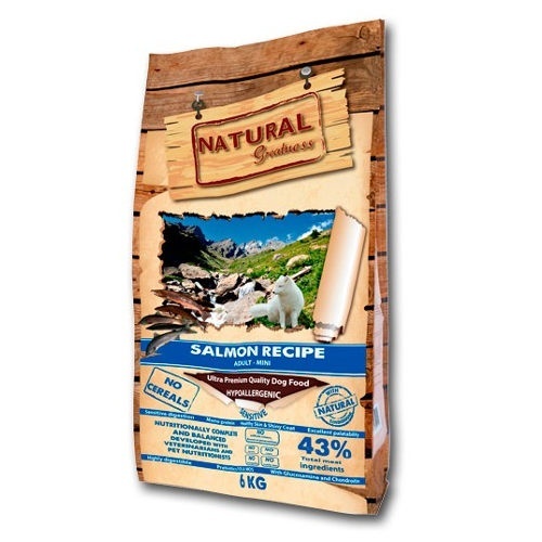 Natural Greatness Salmon Sensitive-Mini- Pienso de Salmon-Hipoalergénico- Para Perros Adultos De Raza Pequeña -2kg