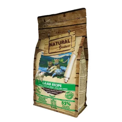 Natural Greatness Lamb Recipe-Mini- Pienso de Cordero-Hipoalergénico- Para Perros De Raza Pequeña- Cachorros y Adultos  - 2kg