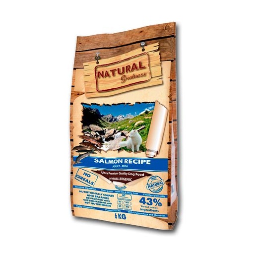 Natural Greatness Salmon Sensitive-Mini- Pienso de Salmon-Hipoalergénico- Para Perros Adultos De Raza Pequeña -6kg
