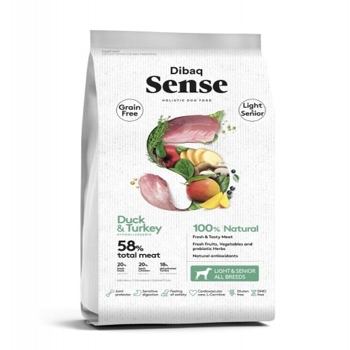 Dibaq Sense Grain Free Light Y Senior Sabor Pato Y Pavo - 2kg