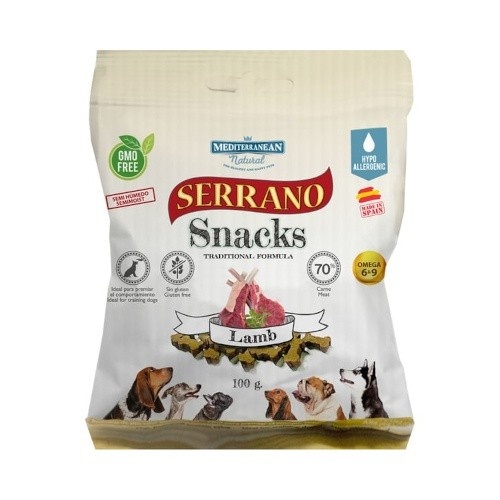 Mediterranean Snacks Serrano Cordero Premio Para Perros - 85g
