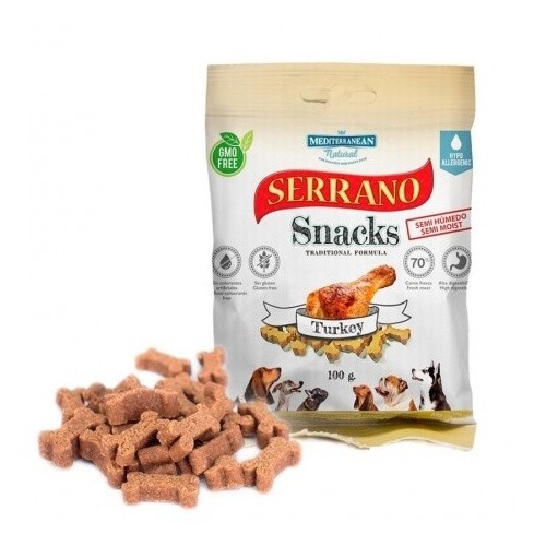 Mediterranean Snacks Serrano Pavo-85g Para Perros