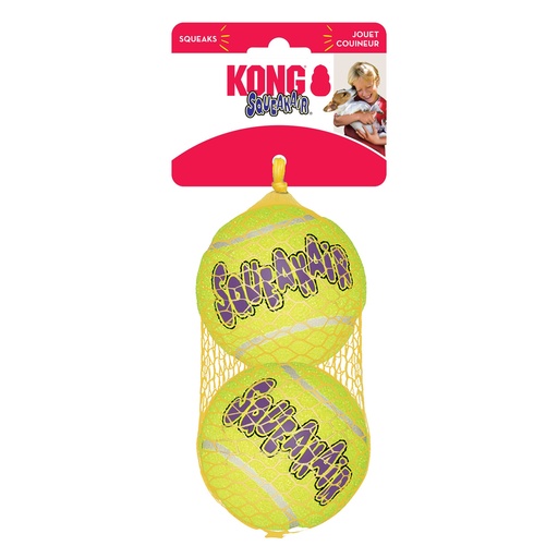 SqueakAir AST1 Dog Toy, L, Squeaker, Ball, Yellow, 2PK