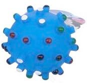 Squeaky Ball Toy 8.5cm Spikes Para Perro Azul