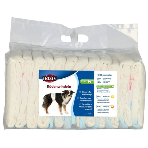 Trixie Pañales para perros machos (L-XL, White) 
