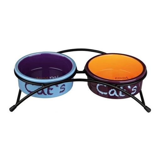 Trixie Juego de Comederos De Cerámica Con Soporte Para Gatos 12cm 