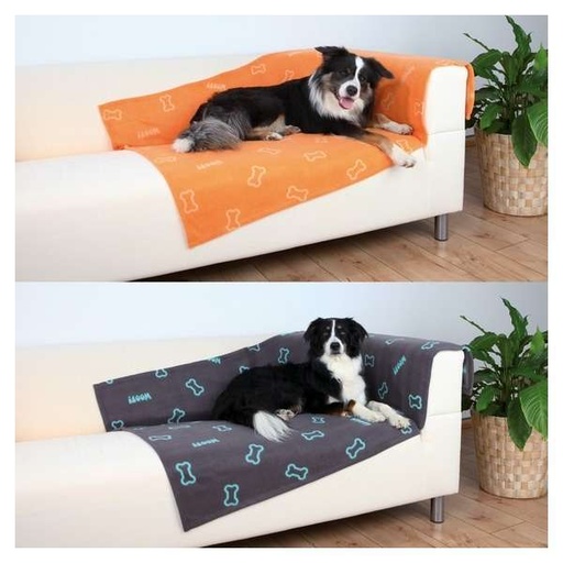 Trixie Manta polar Barney -150x100cm con motivo de huesos- topo