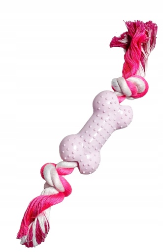 Juguete mordedor para perro, cuerda de algodón, hueso - 24 cm