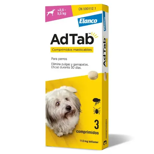 AdTab De 2,5-5,5Kg  Pastilla Antiparasitarias Para Perros 