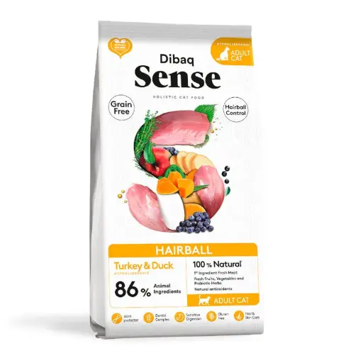 SEnse Hairball Pienso para Gato Pavo y Pato 6kg