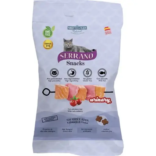 Serrano Urinary Snacks de pollo con arandano rojo para Gato 50gr