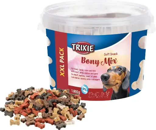 Trixie Huesitos Soft Mini Mix De Cordero,Ternera,Pollo,Caza y Pescado Para Entrenamiento , Para Perros . 1,800g