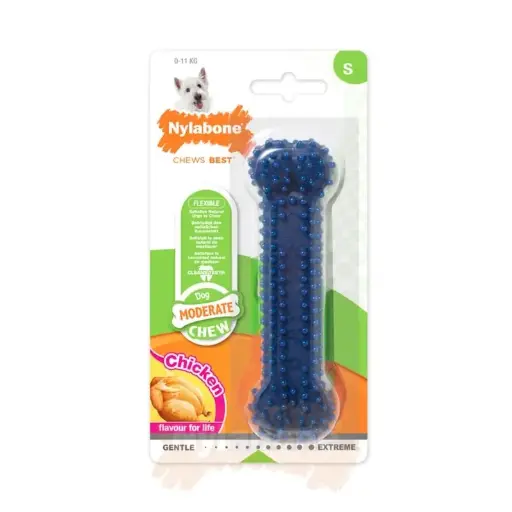 Nylabone hueso masticar de 0 a11kg talla S ( sabor pollo)