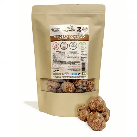 Naturcanin Barf Albóndigas De Cordero y Pavo 900gr